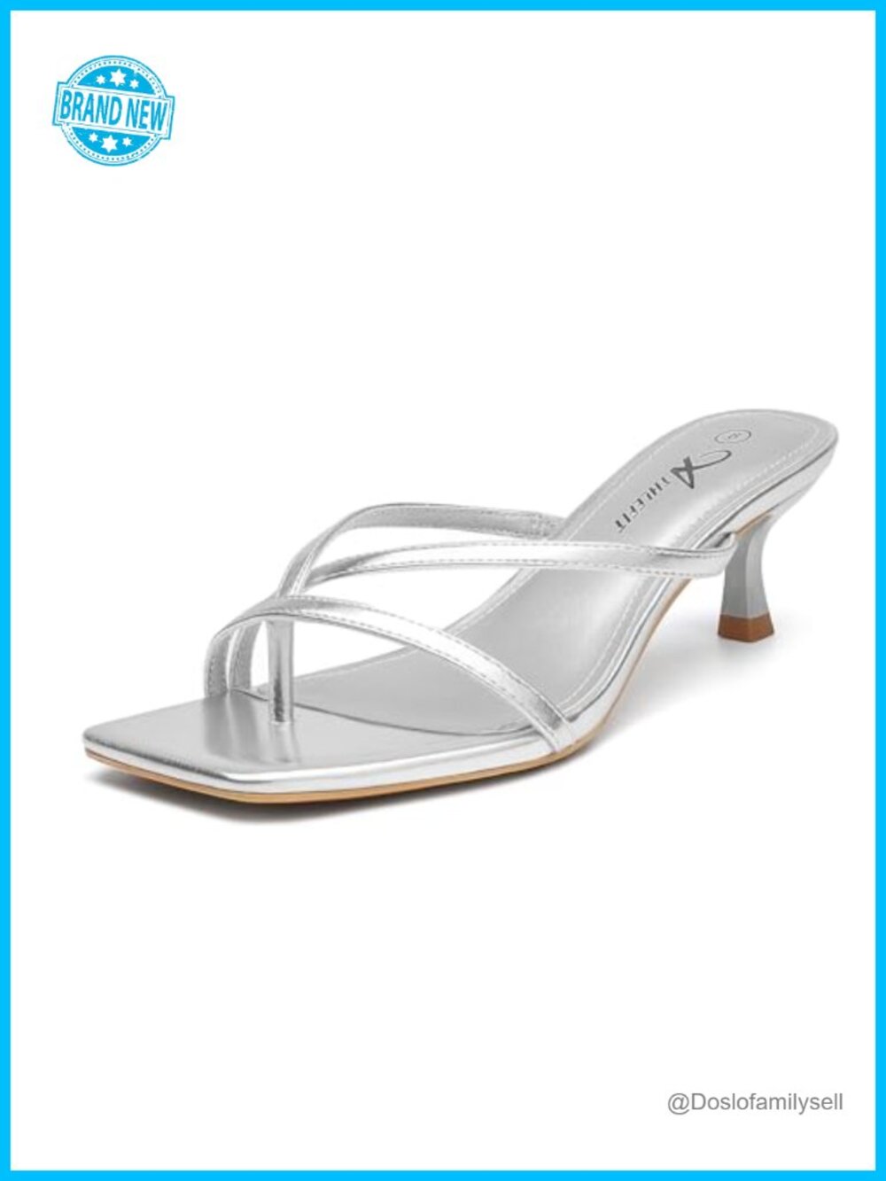 Strappy Kitten Heel Thong Sandals Square Toe Slide Dress Heels